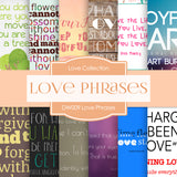Love Phrases Digital Paper DW009 - Digital Paper Shop