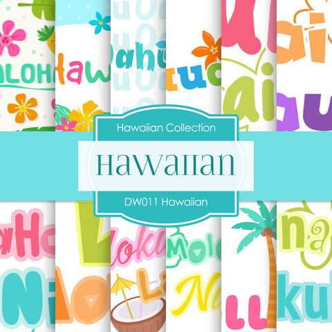 Hawaiian Digital Paper DW011 - Digital Paper Shop