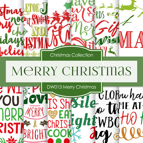 Merry Christmas Digital Paper DW013 - Digital Paper Shop