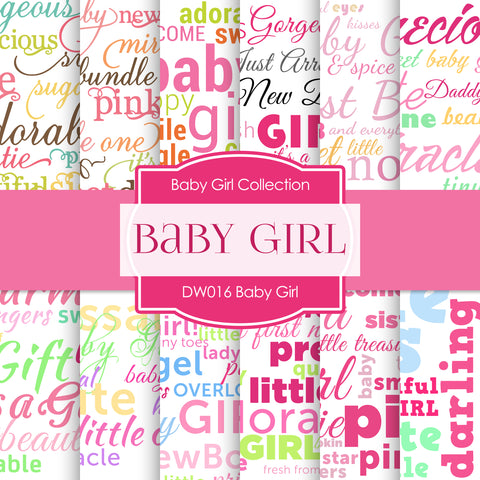 Baby Girl Digital Paper DW016 - Digital Paper Shop
