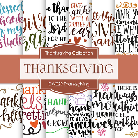 Thanksgiving Digital Paper DW029 - Digital Paper Shop