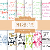 Phrases Digital Paper DW042 - Digital Paper Shop