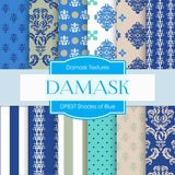 Shades of Blue Damask Digital Paper DP837 - Digital Paper Shop