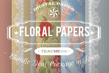 Digital Papers - Floral Papers Bundle Deal - Digital Paper Shop