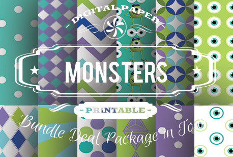Digital Papers - Monster Papers Bundle Deal - Digital Paper Shop