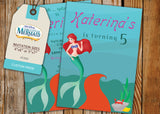 Little Mermaid Greeting Card PC050 - Digital Paper Shop