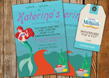 Little Mermaid Greeting Card PC050 - Digital Paper Shop