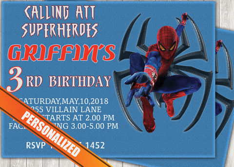 Spiderman Greeting Card PC144 - Digital Paper Shop