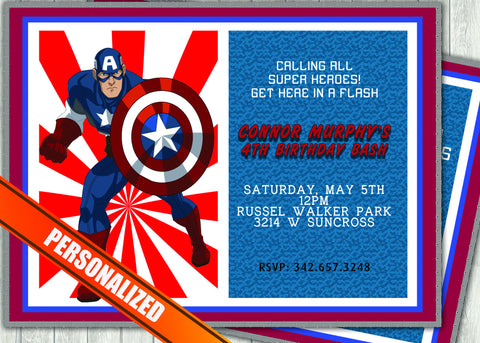 Captain America Greeting Card PC159 - Digital Paper Shop