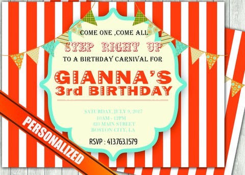 Carnival Greeting Card PC172 - Digital Paper Shop